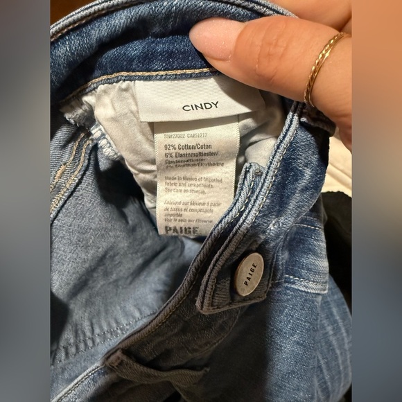 PAIGE Women's Cindy Straight Leg Distressed Ankle Blue Jeans - Picture 6 of 8